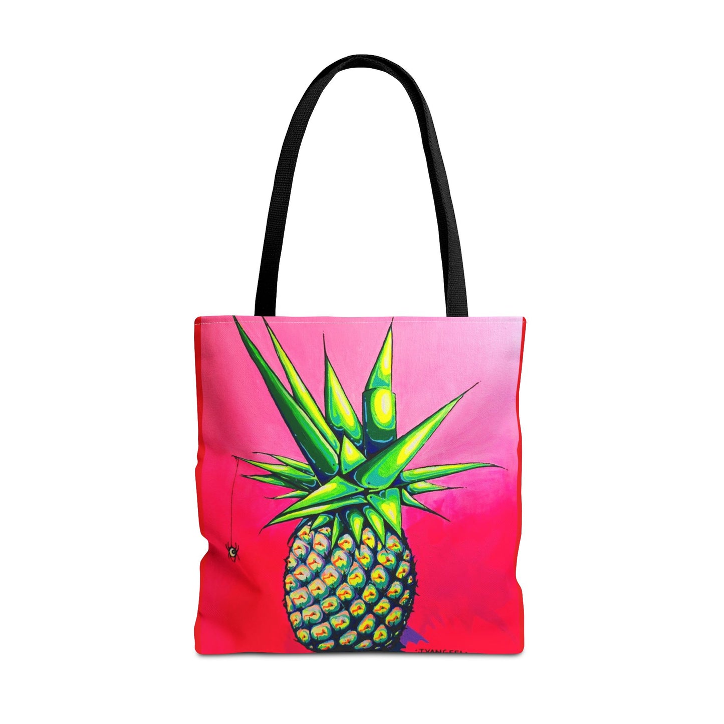 Premium Neon Pineapple Tote Bag, Original Artist Design, Reusable Shopping Tote, Eco-Friendly