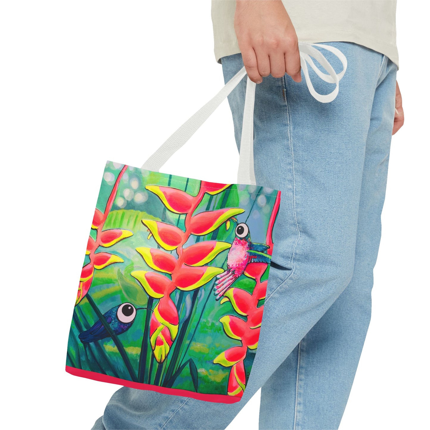 Premium Cyclops Hummingbirds Tote Bag, Original Artist Design, Reusable Shopping Tote,  Eco-Friendly