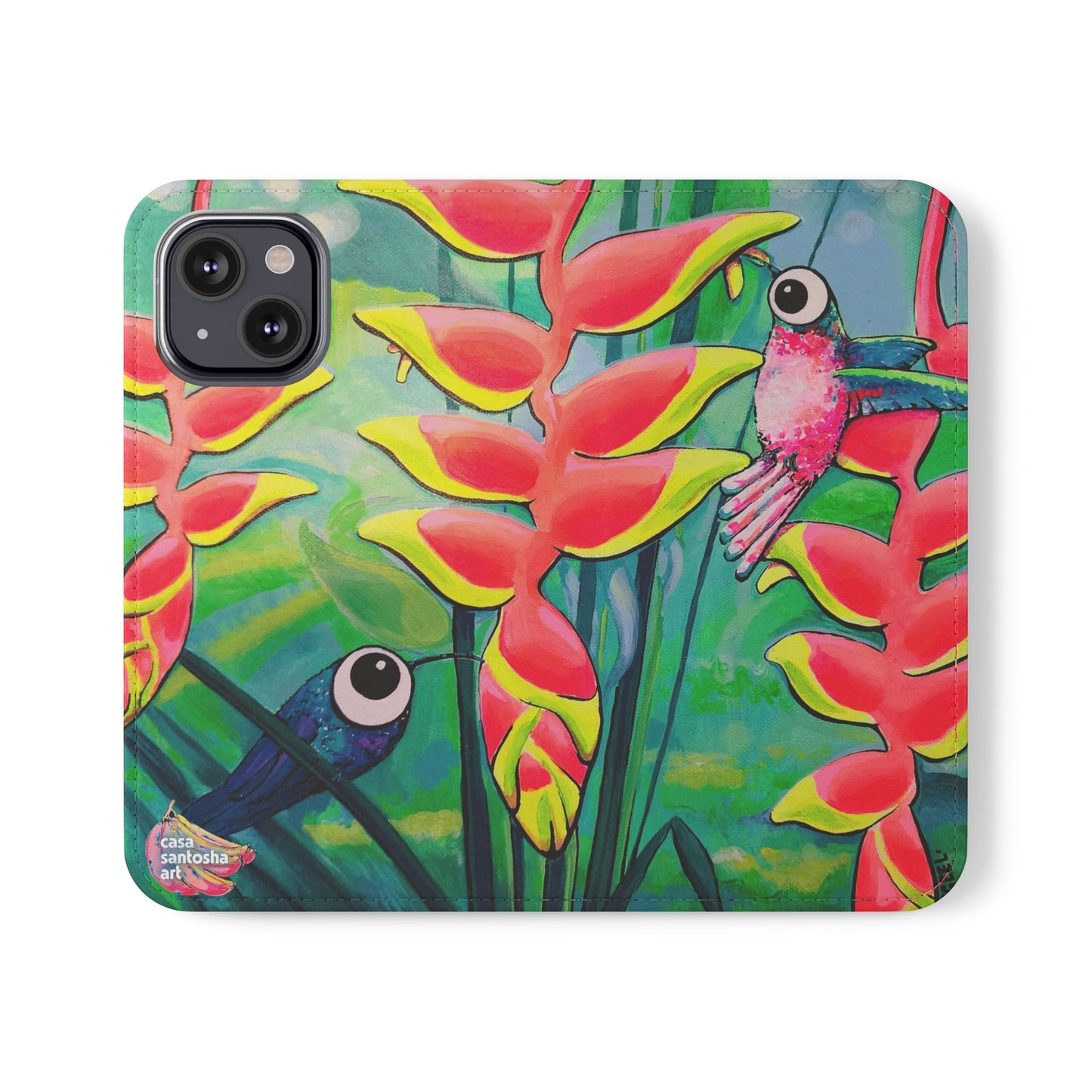 Cyclops Hummingbirds Flip Phone Case – Wallet Cover with Card Slots
