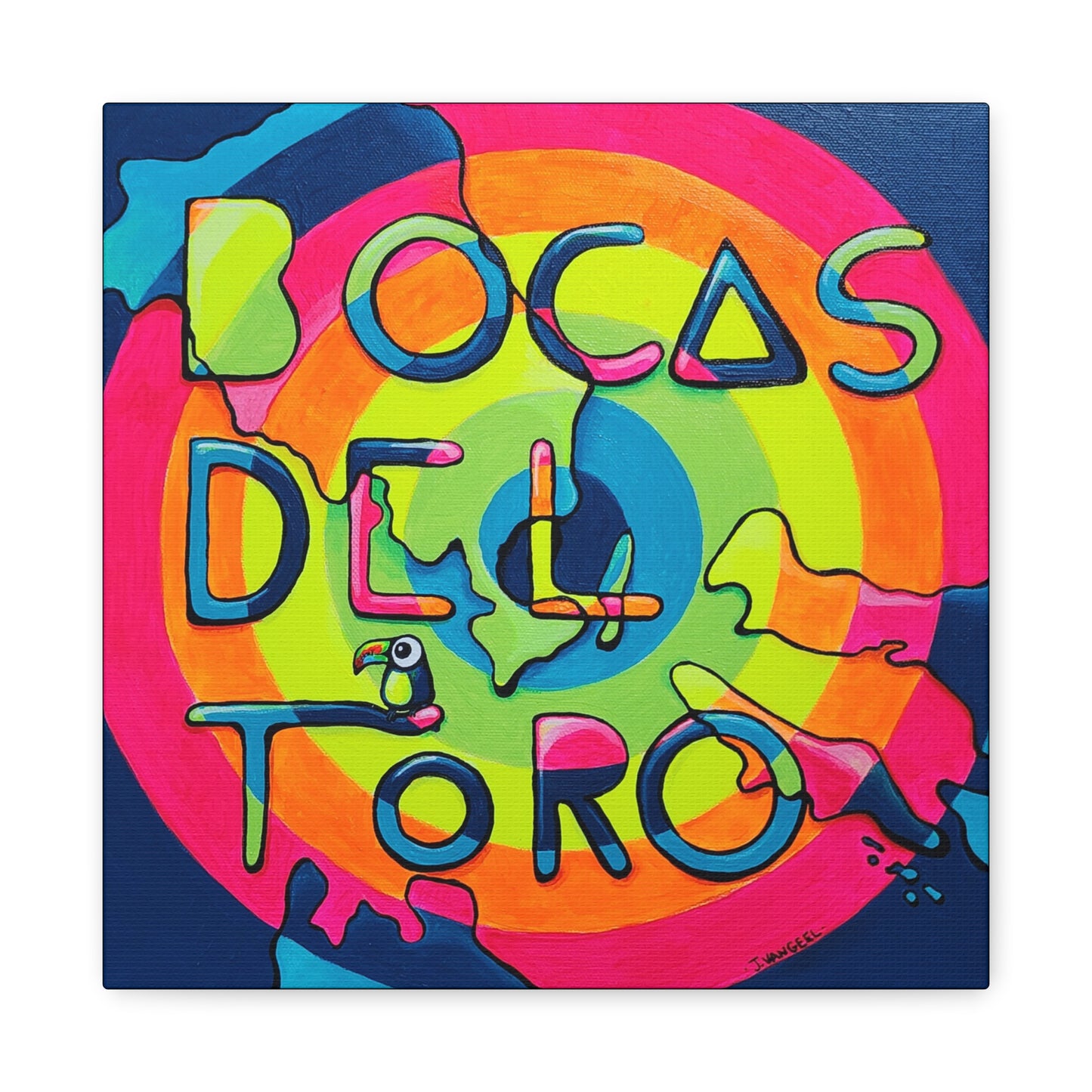 Bocas Del Toro Islands Original Canvas Art Print, Gift, Unique Wall Decor