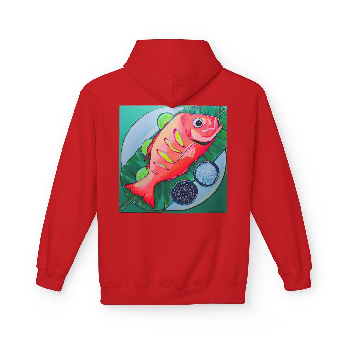 Unisex Neon Fried Fish Soft Hoodie
