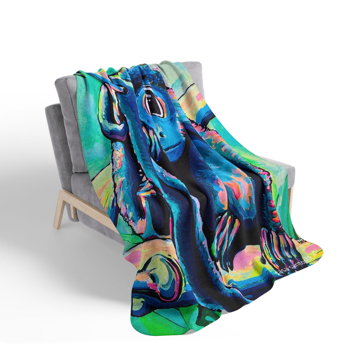Cyclops Monkey Fleece Sherpa Blanket