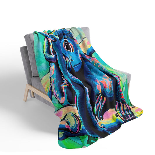 Cyclops Monkey Fleece Sherpa Blanket