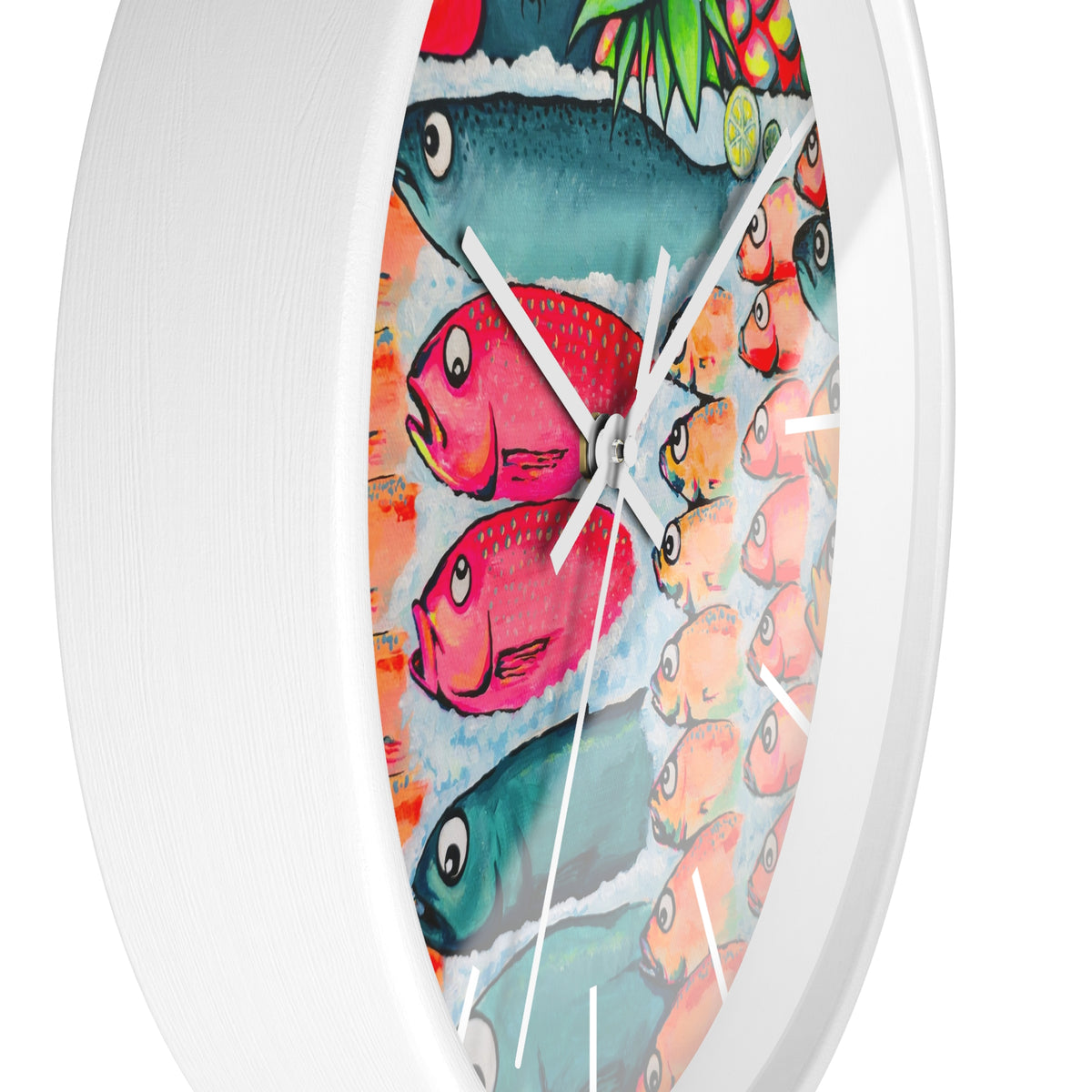 Neon Cabo Fish Market Pop Art Wall Clock