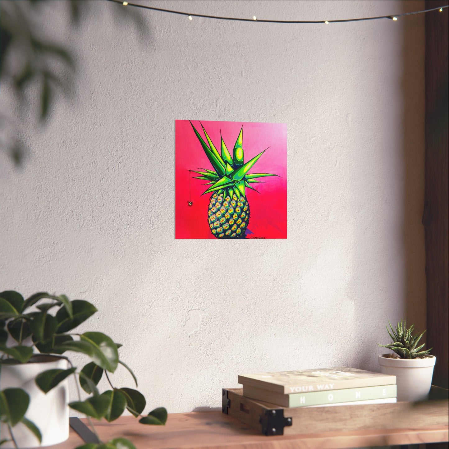 Neon Pineapple Giclée Art Poster