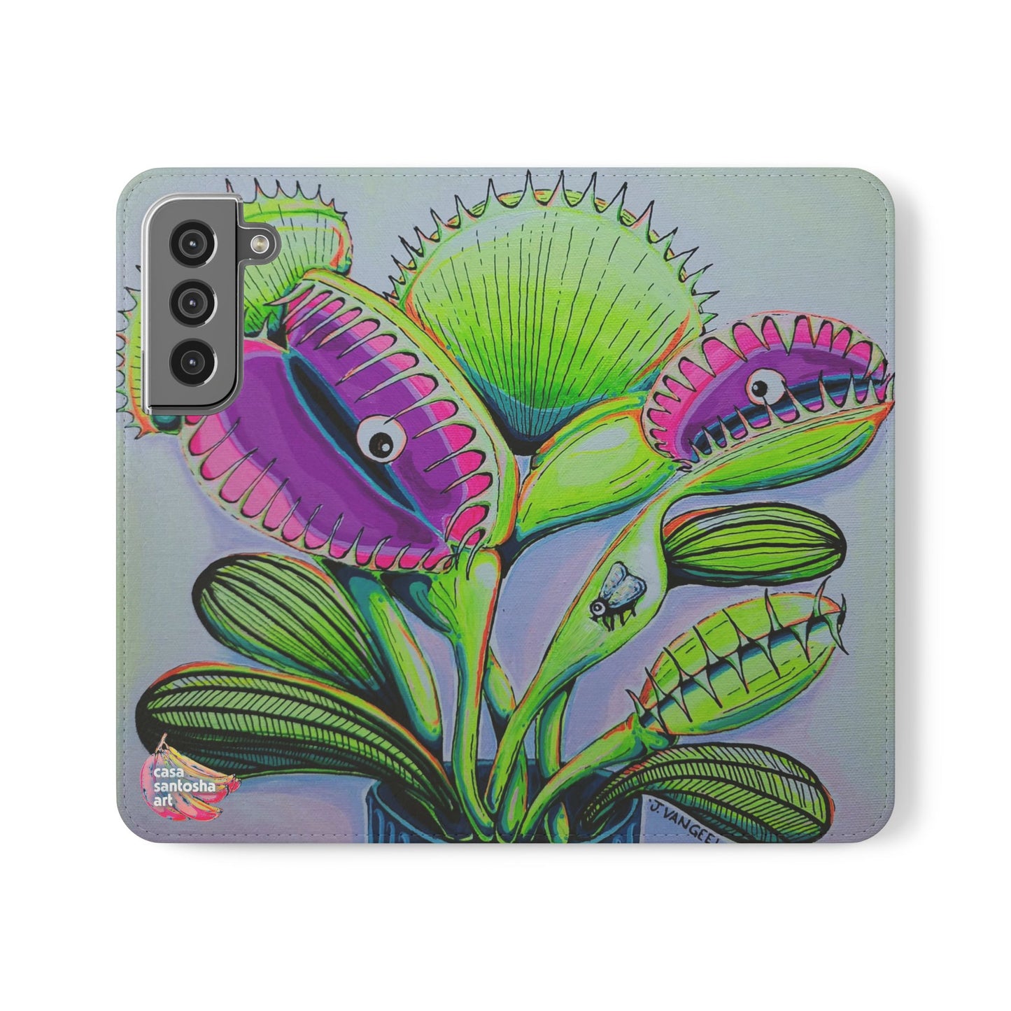 Cyclops Venus Fly Trap Flip Phone Case – Wallet Cover with Card Slots