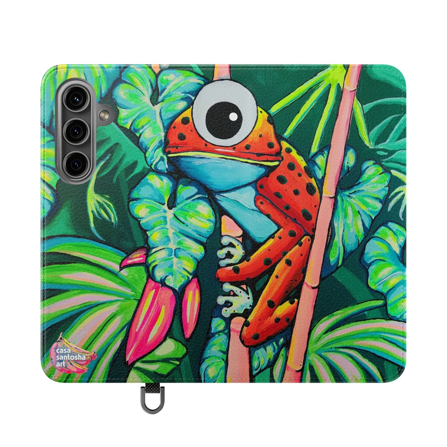 Cyclops Red Frog Flip Phone Case – Wallet Cover with Card Slots