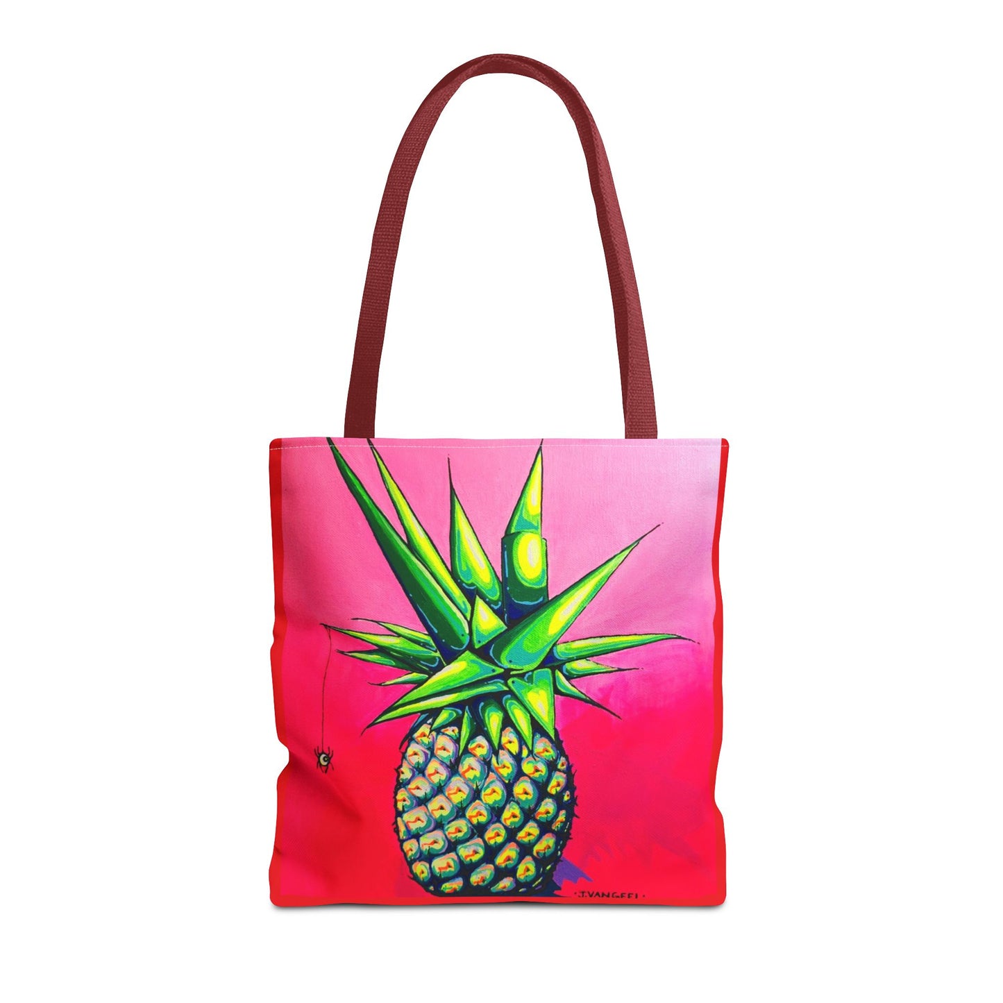 Premium Neon Pineapple Tote Bag, Original Artist Design, Reusable Shopping Tote, Eco-Friendly