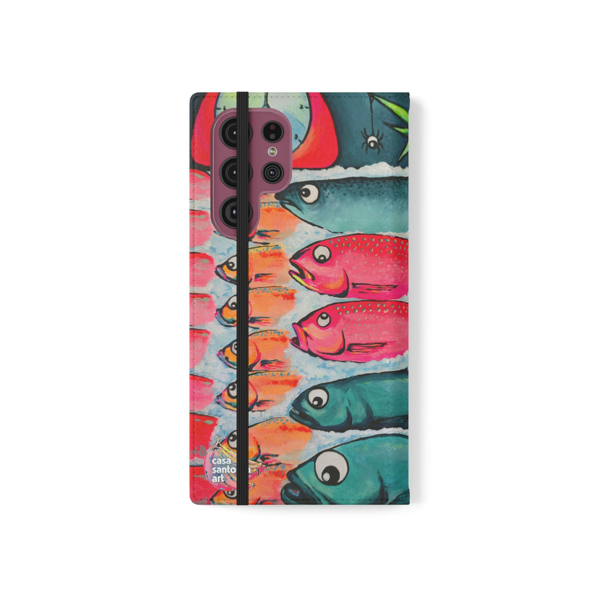 Neon Cabo Fish Market Flip Phone Case – Wallet Cover with Card Slots