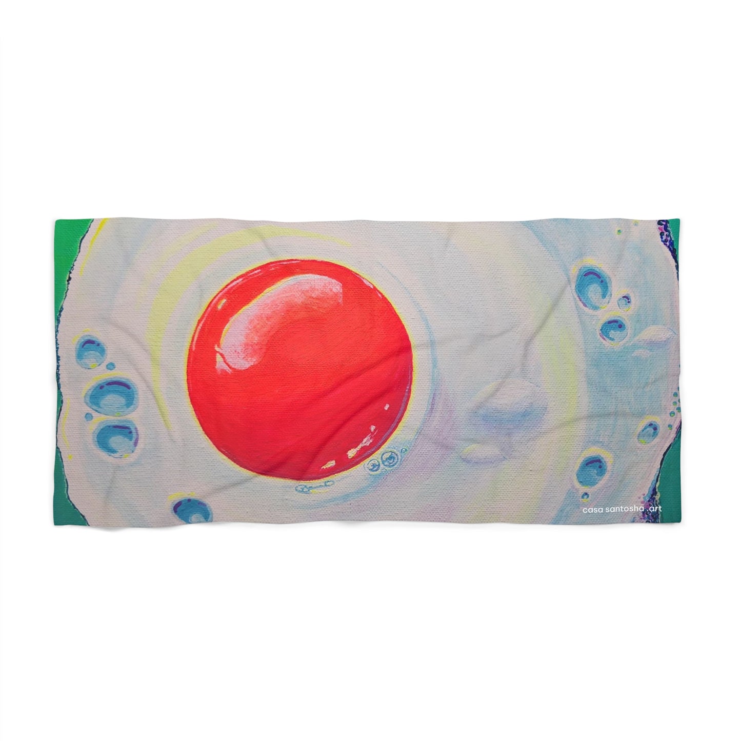 Neon Fried Egg Beach Towel for Summer Fun and Vacation Essentials