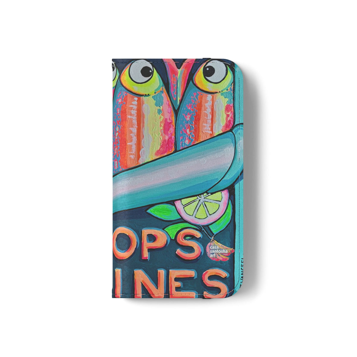 Neon Sardines Flip Phone Case – Wallet Cover with Card Slots