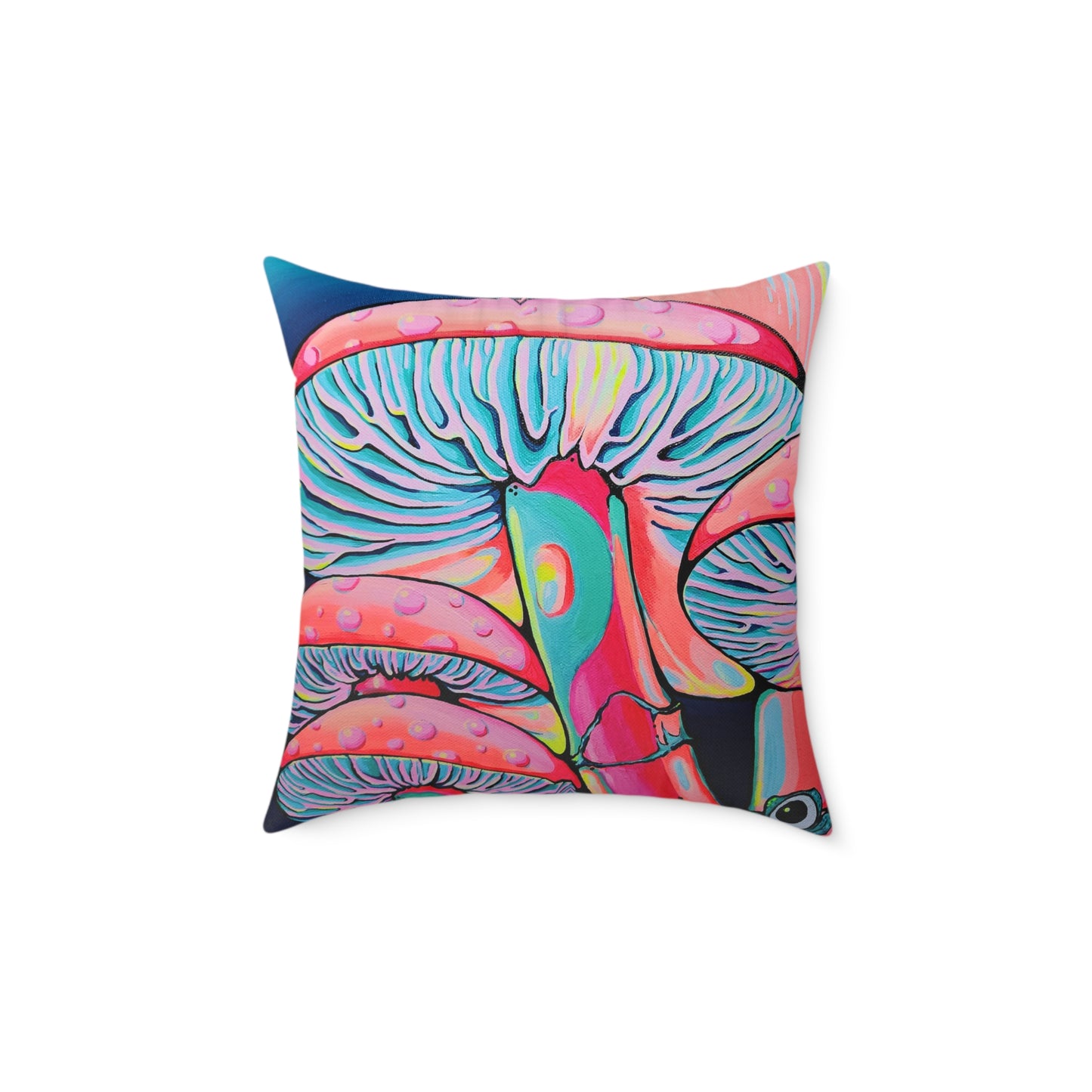 Trippy Mushrooms Art Canvas Decorative Pillow