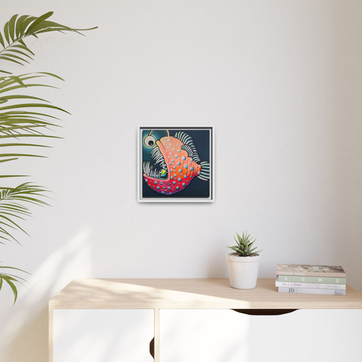 Framed Cyclops Anglerfish Canvas Wall Art