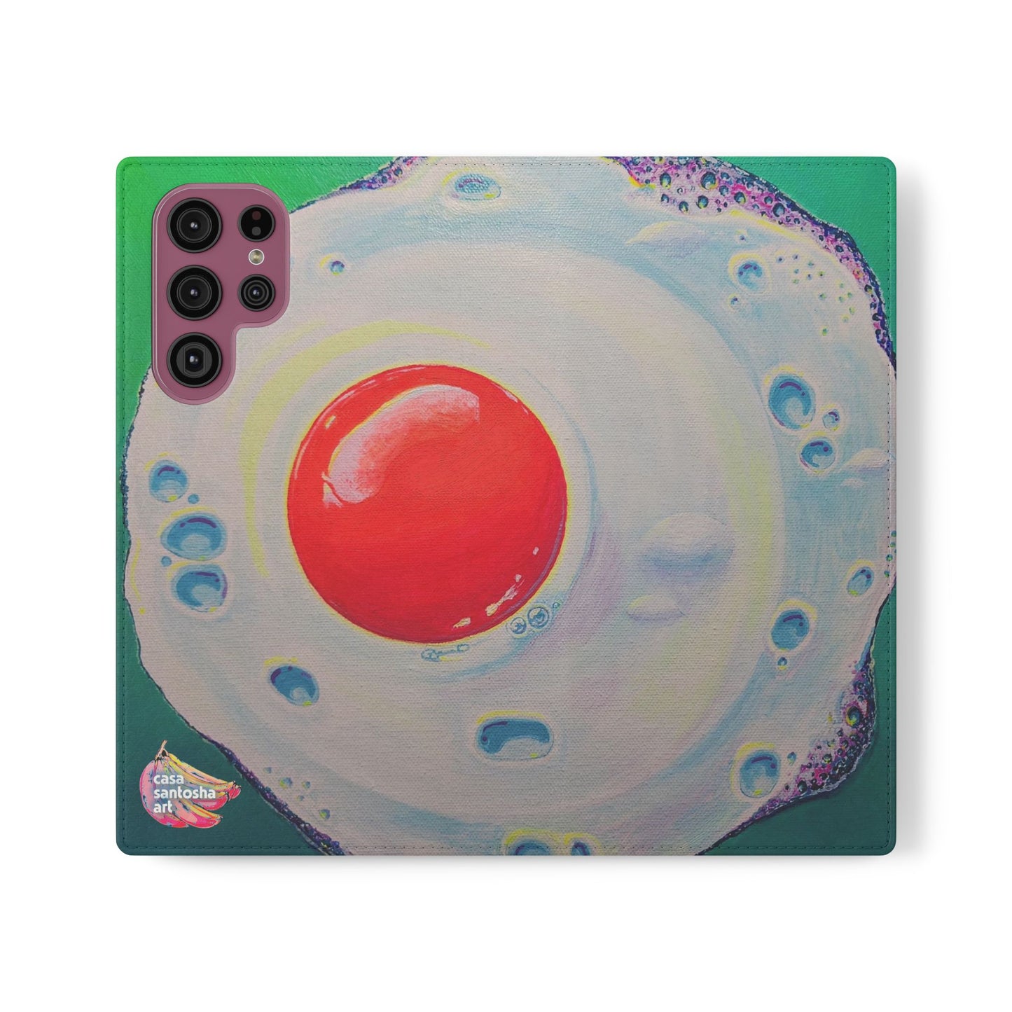 Neon Fried Egg Flip Phone Case – Wallet Cover with Card Slots