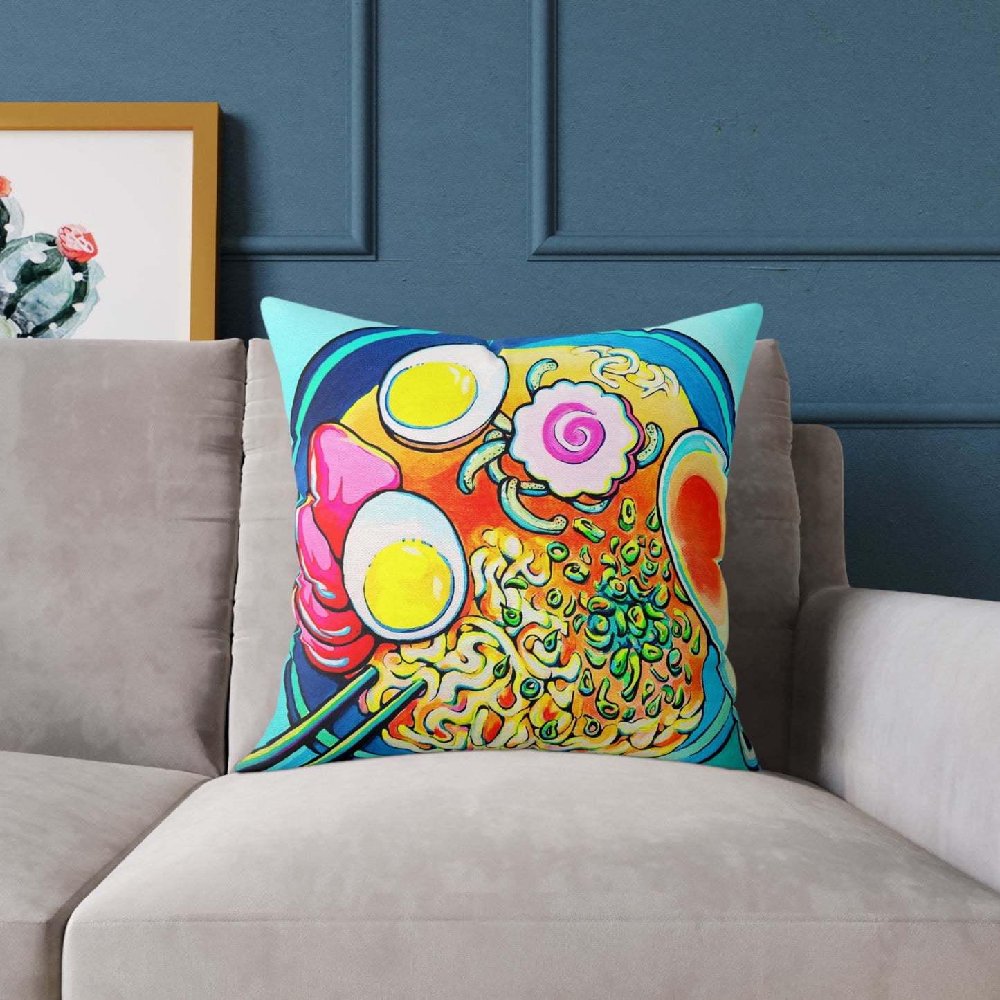 Neon Ramen Art Canvas Decorative Pillow