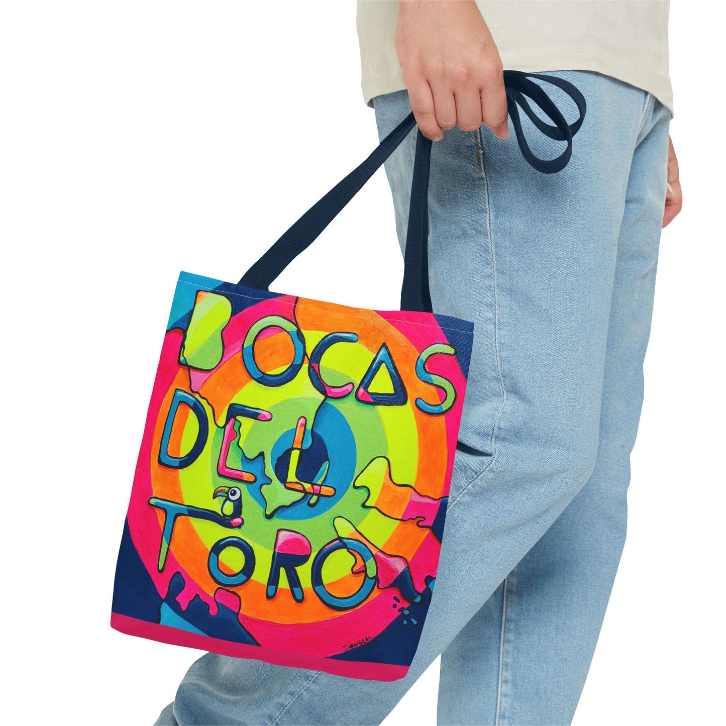 Premium Bocas Del Toro Islands Tote Bag, Original Artist Design, Reusable Shopping Tote,  Eco-Friendly