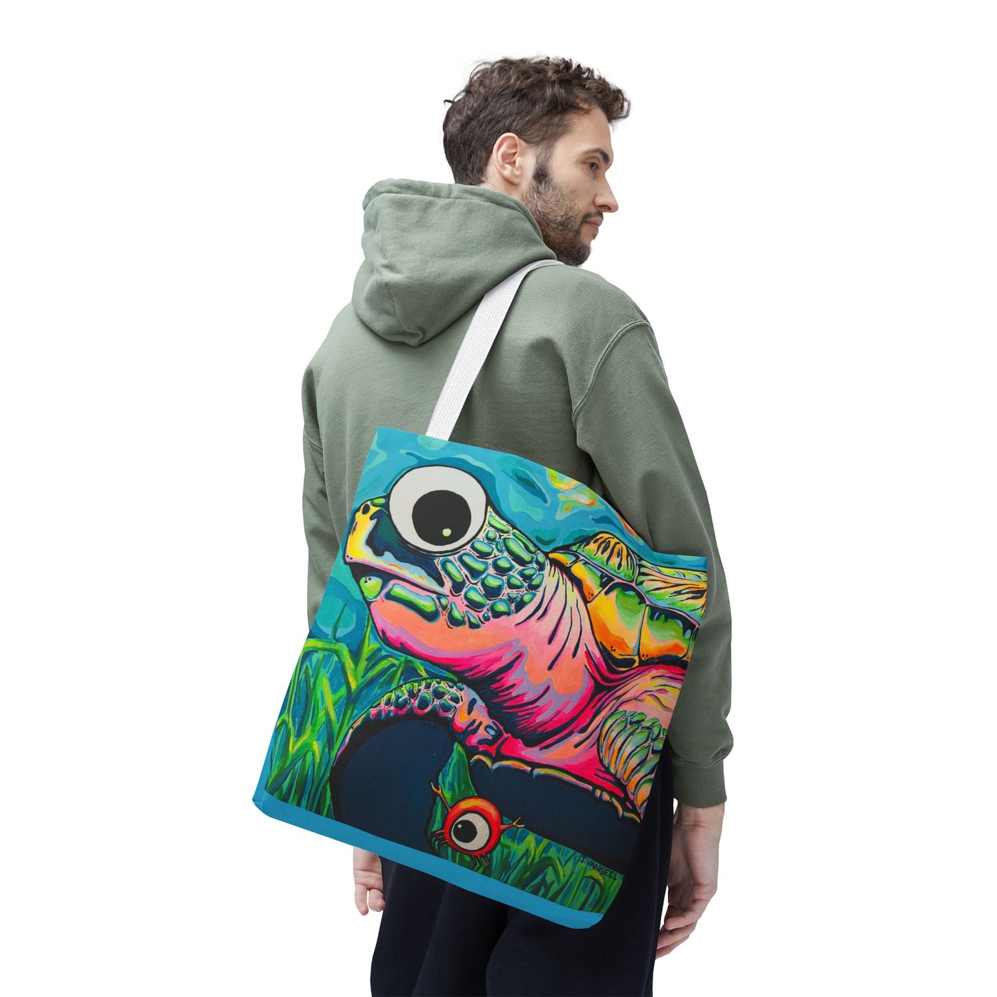 Cyclops Turtle Tote Bag, Original Artist Design, Reusable Shopping Tote,  Eco-Friendly