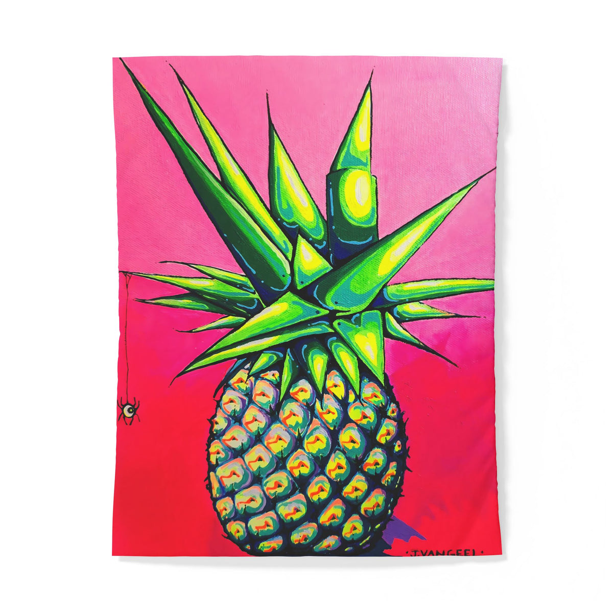 Neon Pineapple Duvet Cover