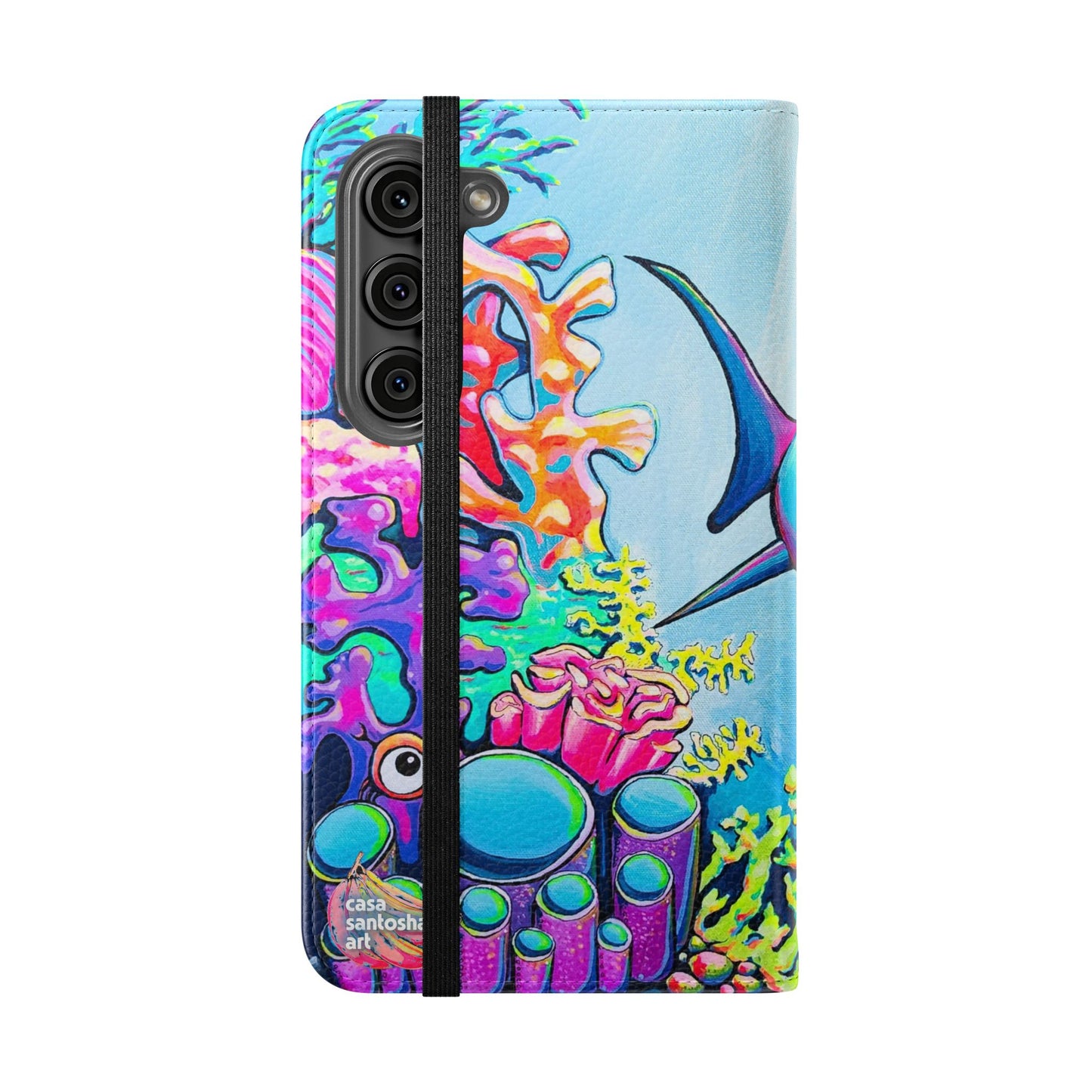 Cyclops Shark Flip Phone Case – Wallet Cover with Card Slots
