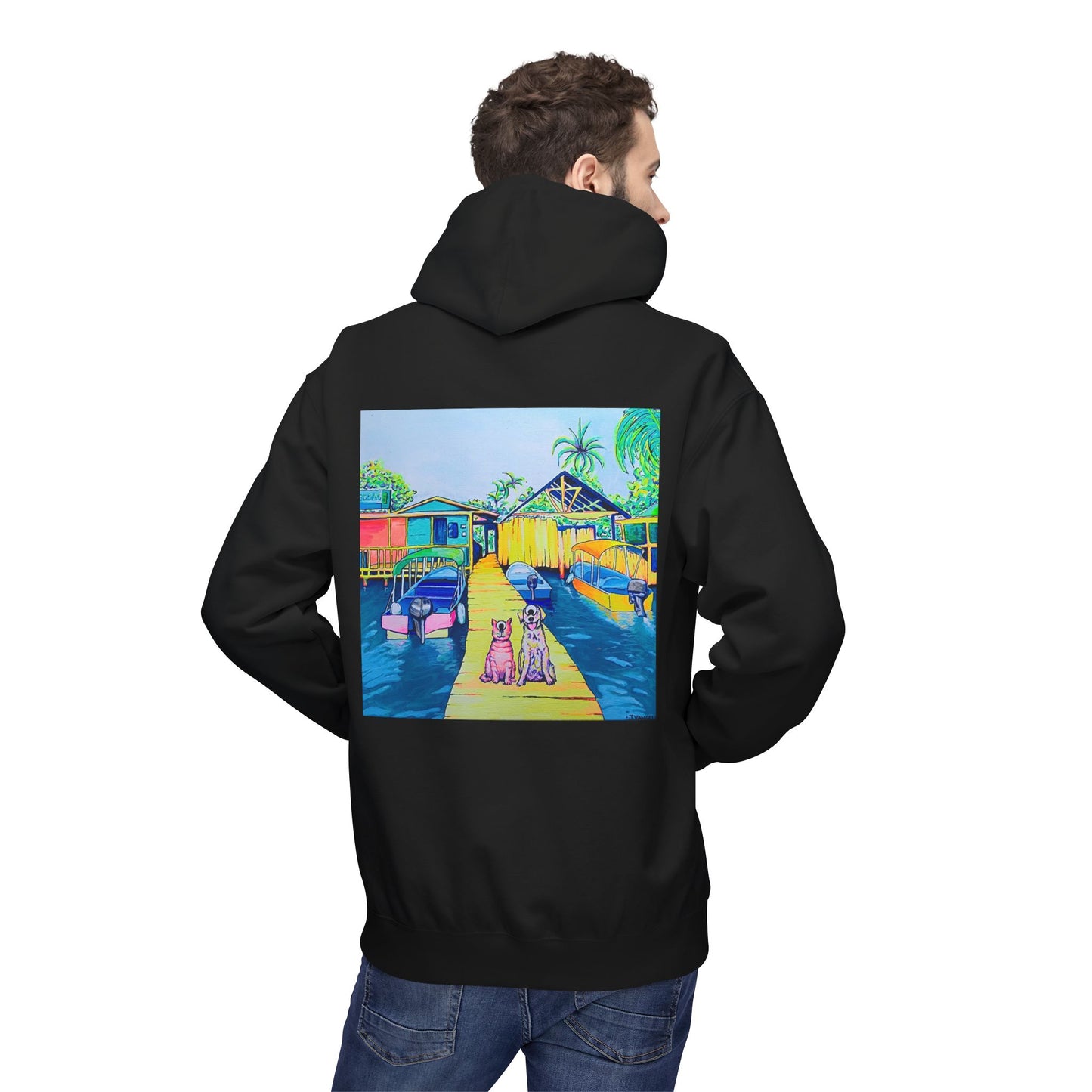 Unisex Cyclops Cat and Dog in Bocas Soft Hoodie