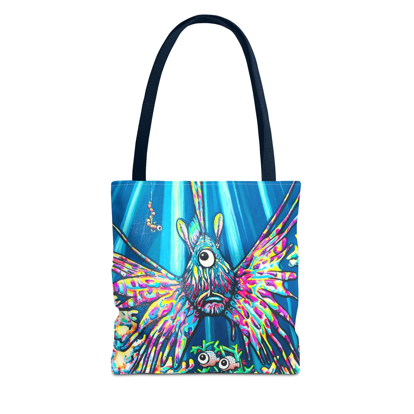 Premium Cyclops Lionfish Tote Bag, Original Artist Design, Reusable Shopping Tote,  Eco-Friendly