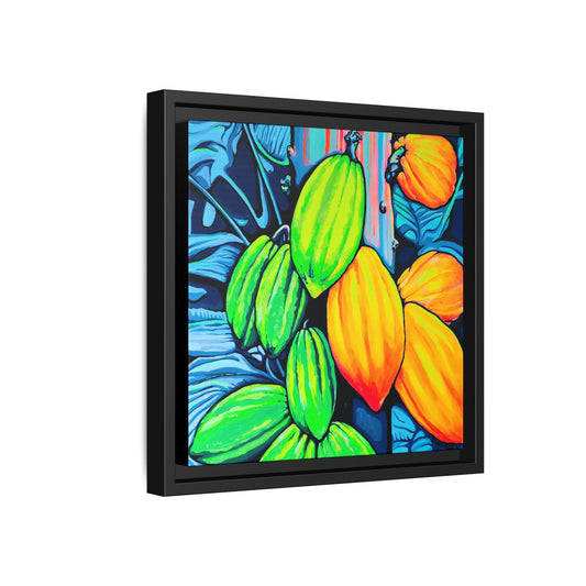Framed Neon Cacao Canvas Print
