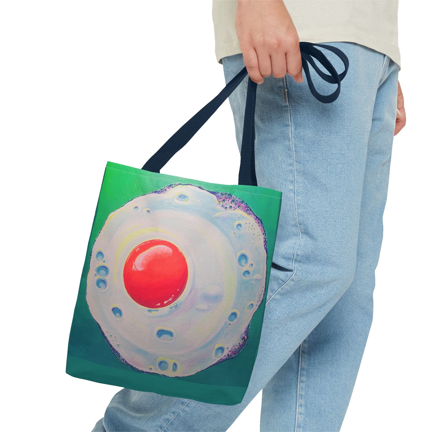 Premium Neon Fried Egg Tote Bag, Original Artist Design, Reusable Shopping Tote,  Eco-Friendly