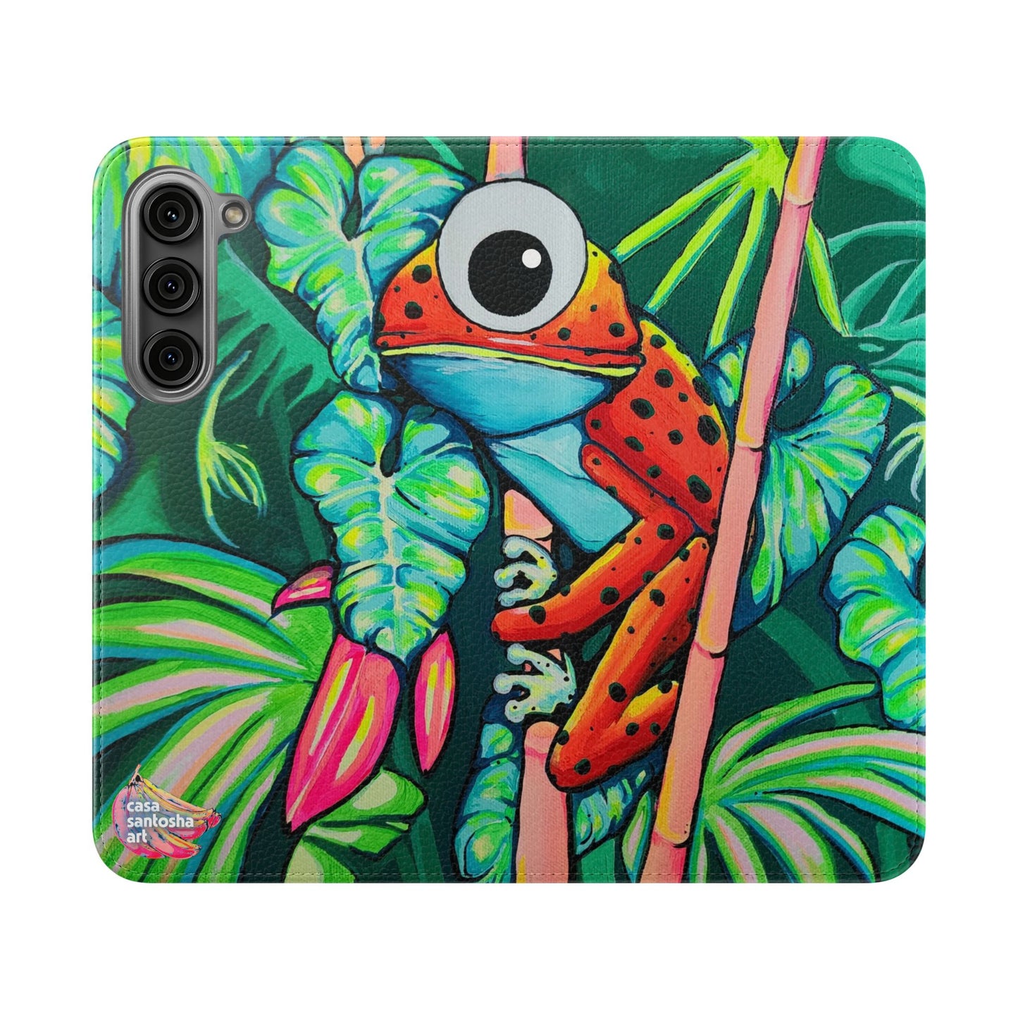 Cyclops Red Frog Flip Phone Case – Wallet Cover with Card Slots
