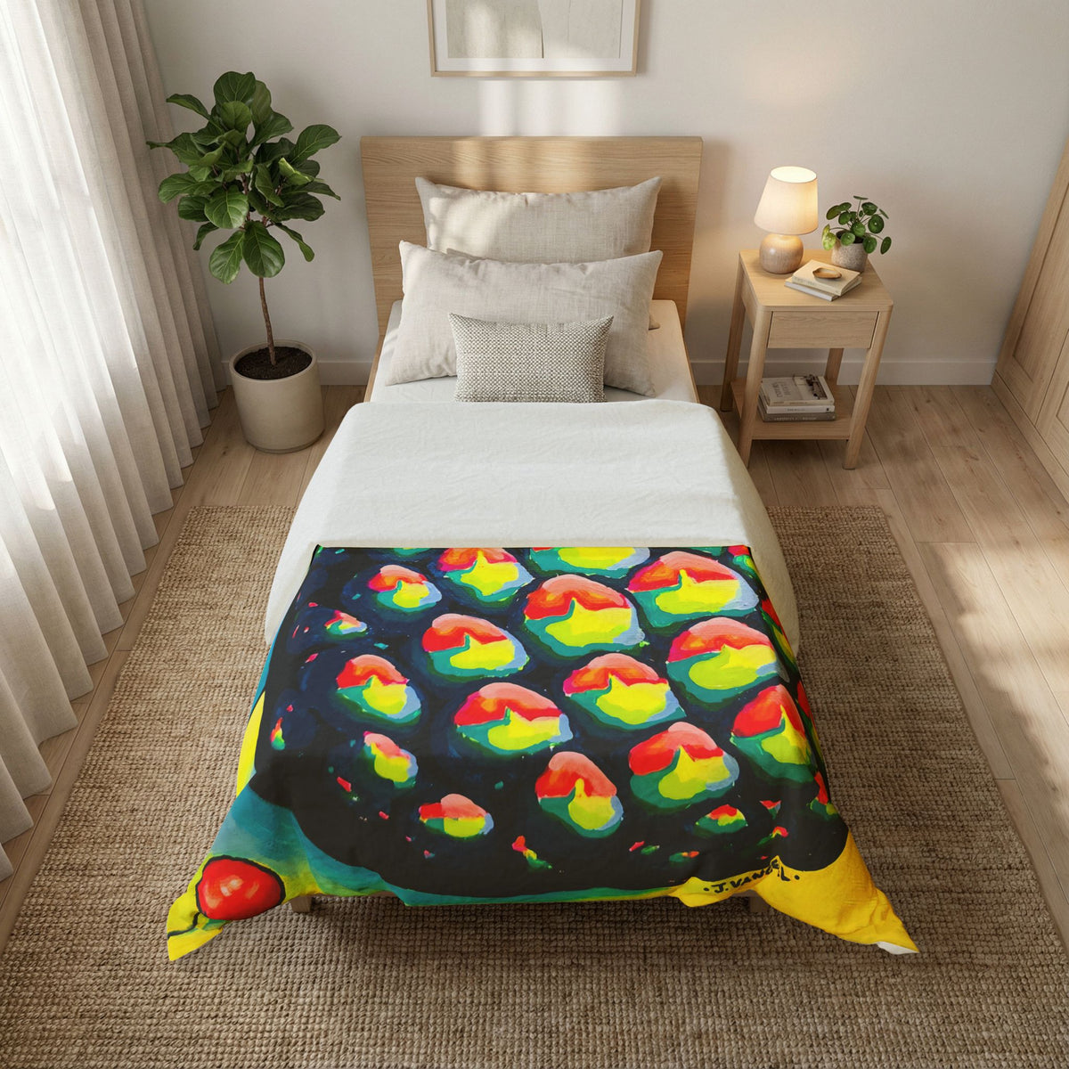 Neon Piña Colada Duvet Cover