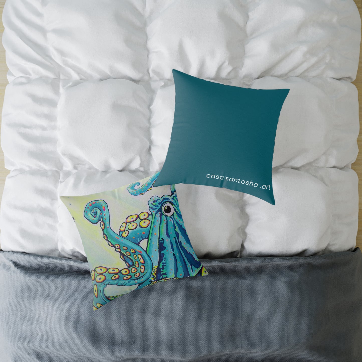Cyclops Octopus Art Canvas Decorative Pillow