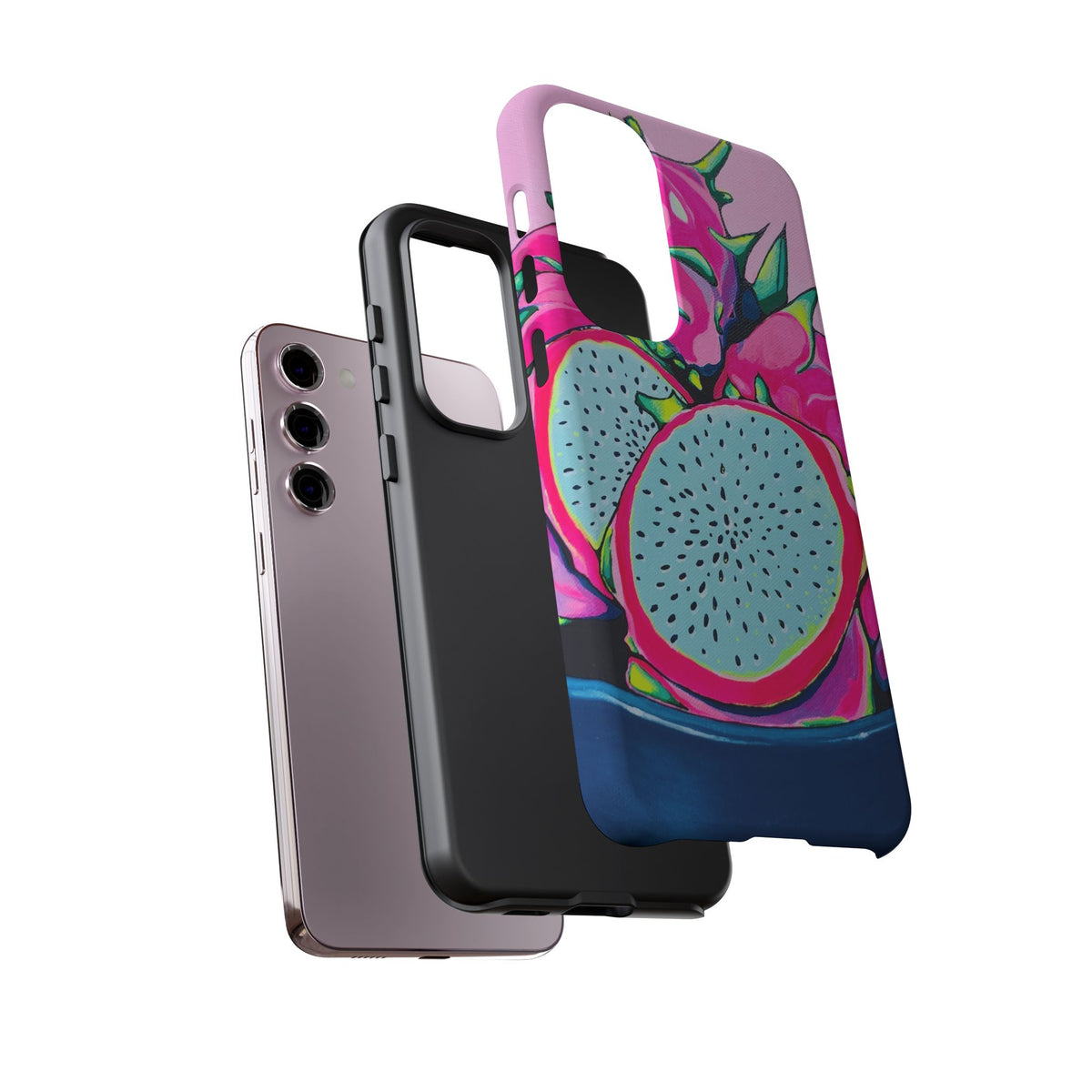 Coque de téléphone résistante Pitaya Rose Néon