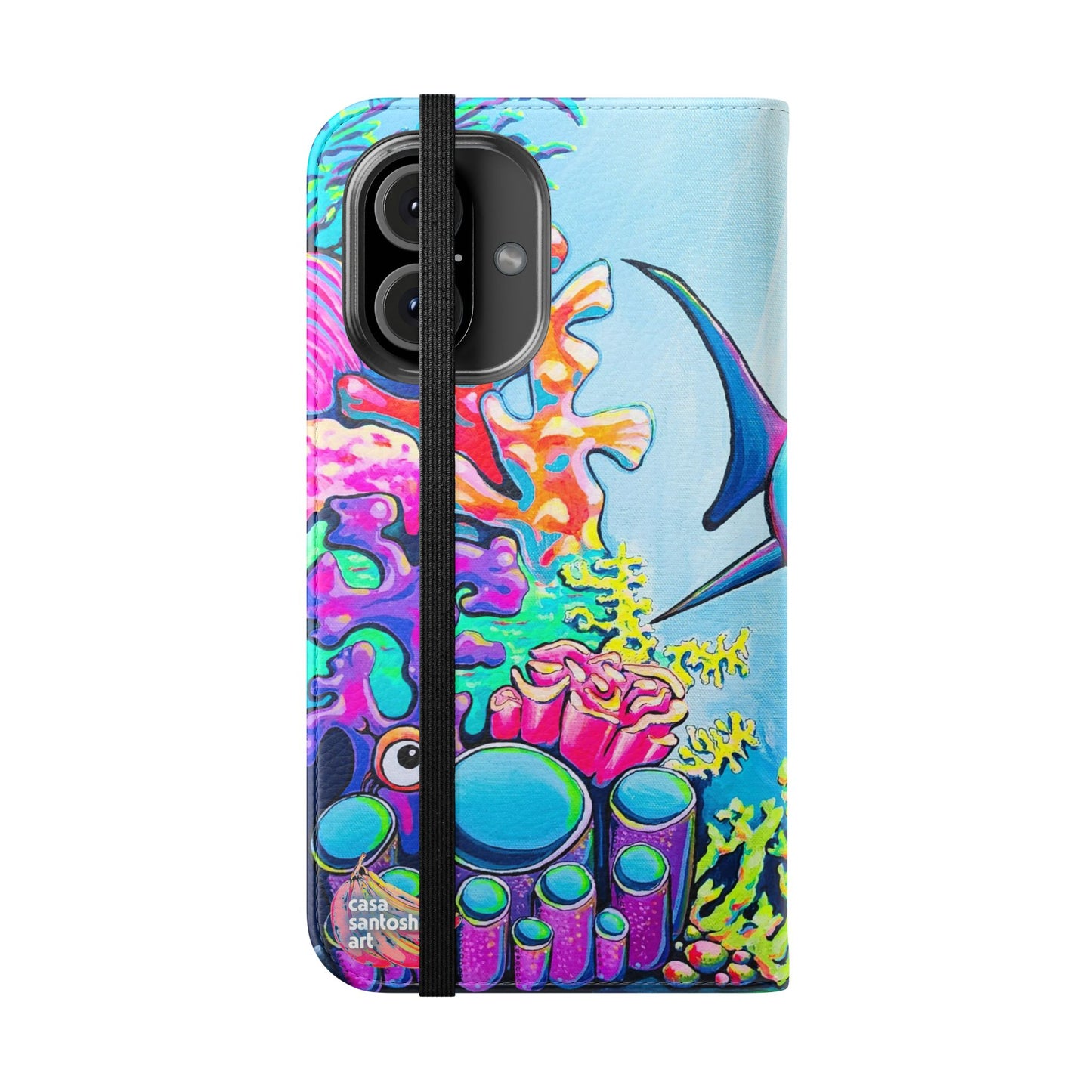 Cyclops Shark Flip Phone Case – Wallet Cover with Card Slots