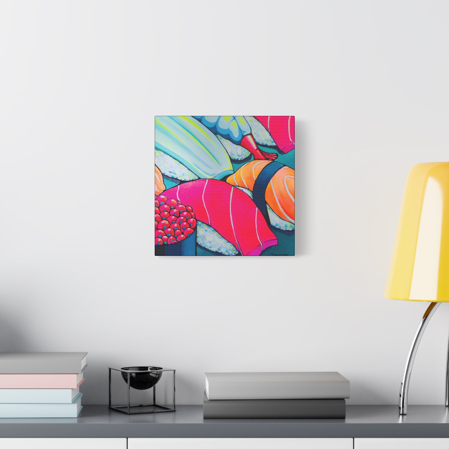 Neon Sushi Canvas Wall Art