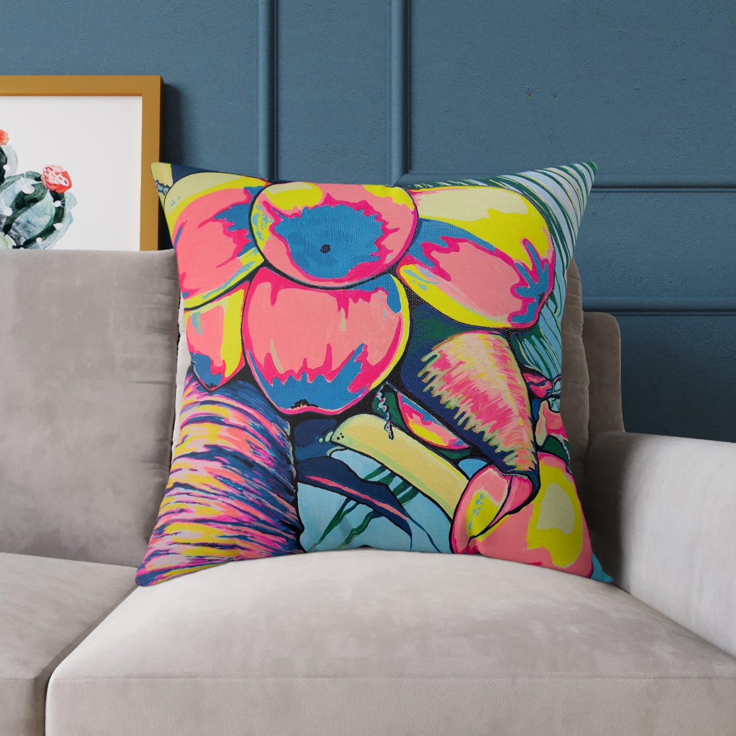 Neon Coconuts Art Canvas Decorative Pillow