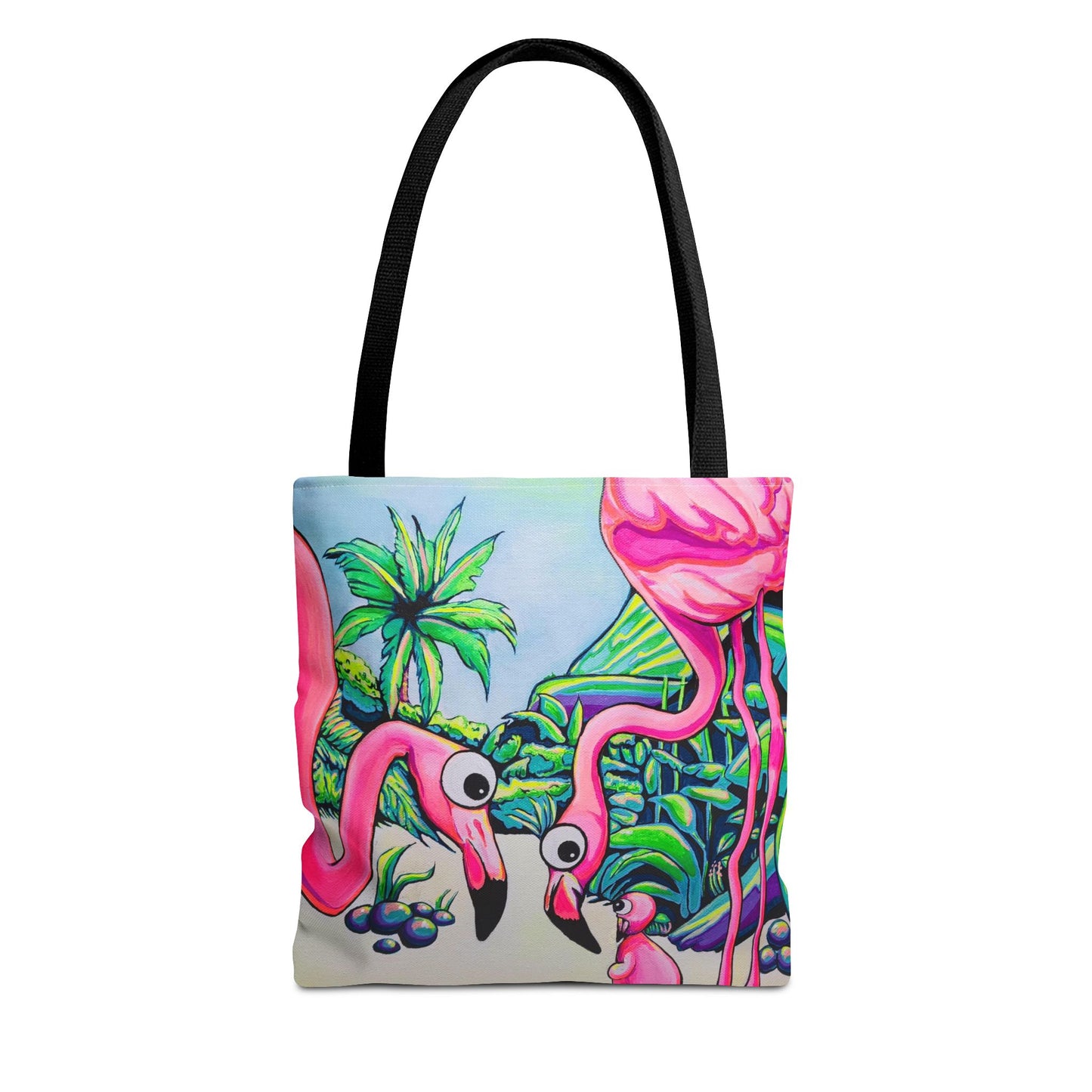 Premium Cyclops Flamingo Family Tote Bag, Original Artist Design, Reusable Shopping Tote,  Eco-Friendly