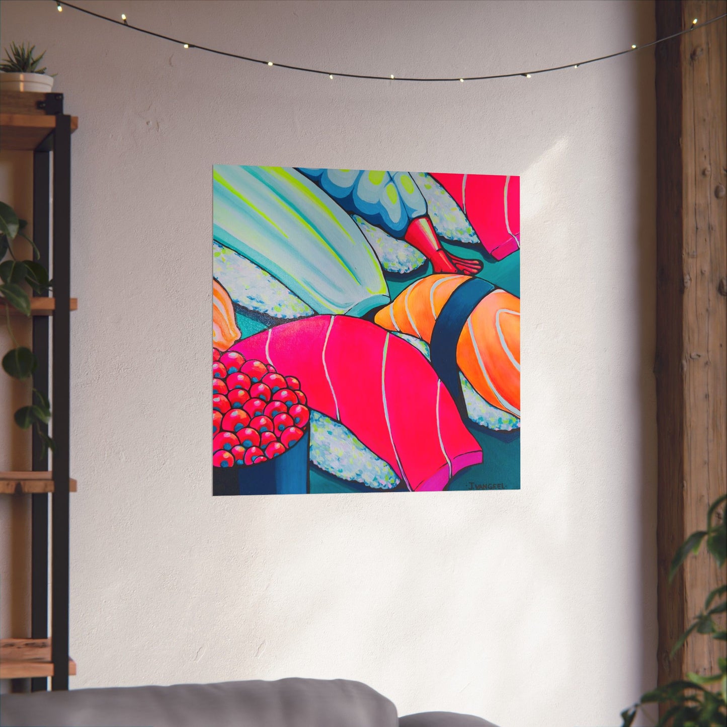Neon Sushi Giclée Art Poster