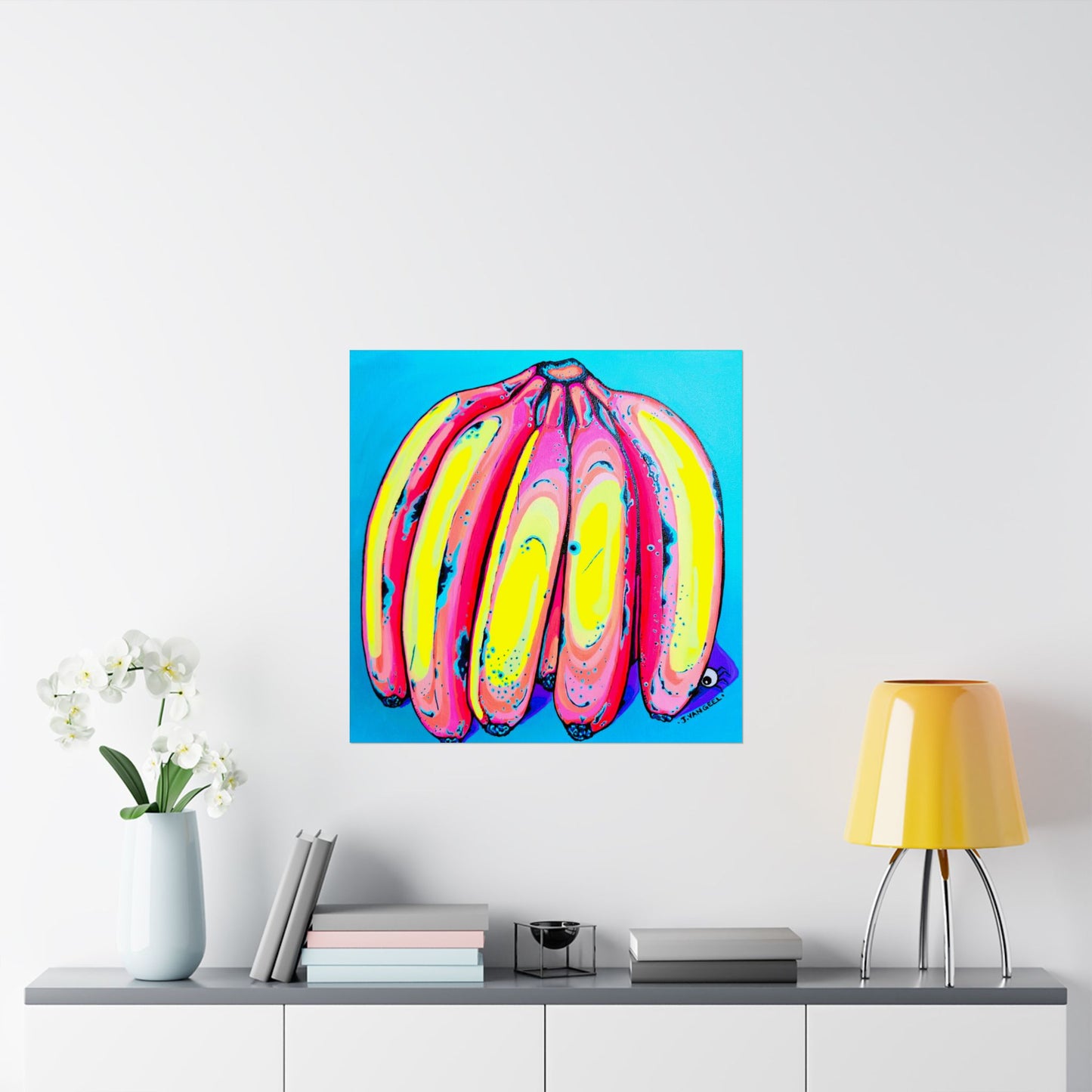 Neon Fat Bananas Giclée Art Poster