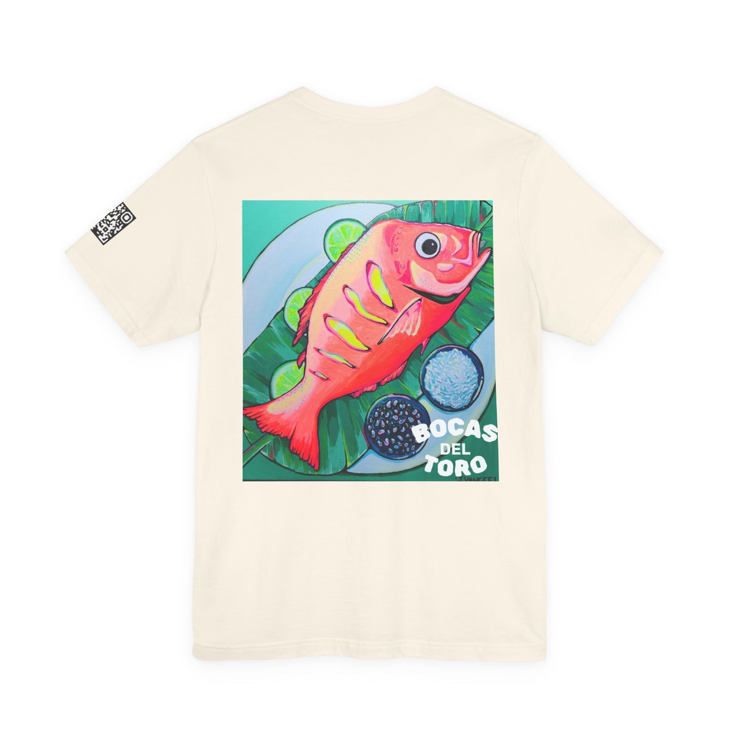 T-shirt unisexe néon à motif poisson frit