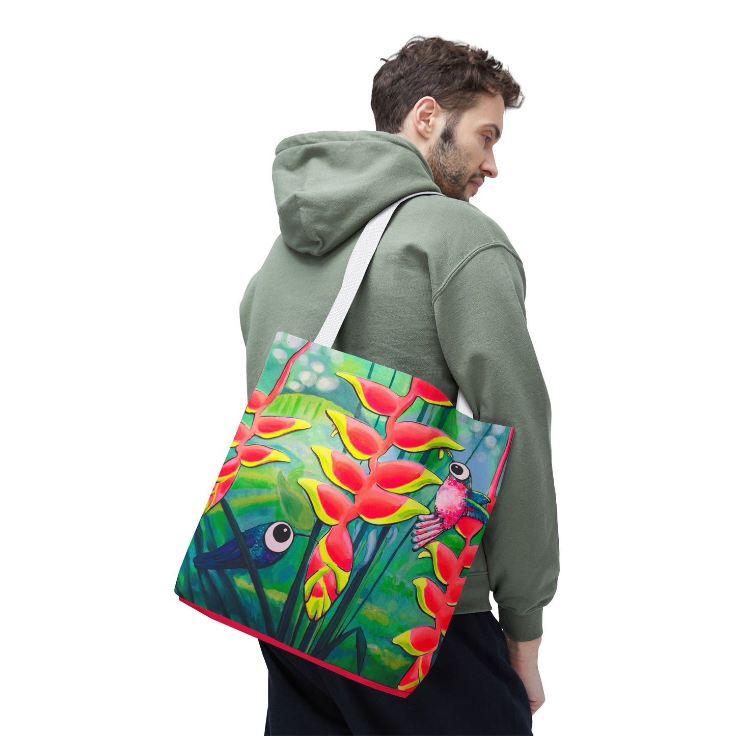 Premium Cyclops Hummingbirds Tote Bag, Original Artist Design, Reusable Shopping Tote,  Eco-Friendly