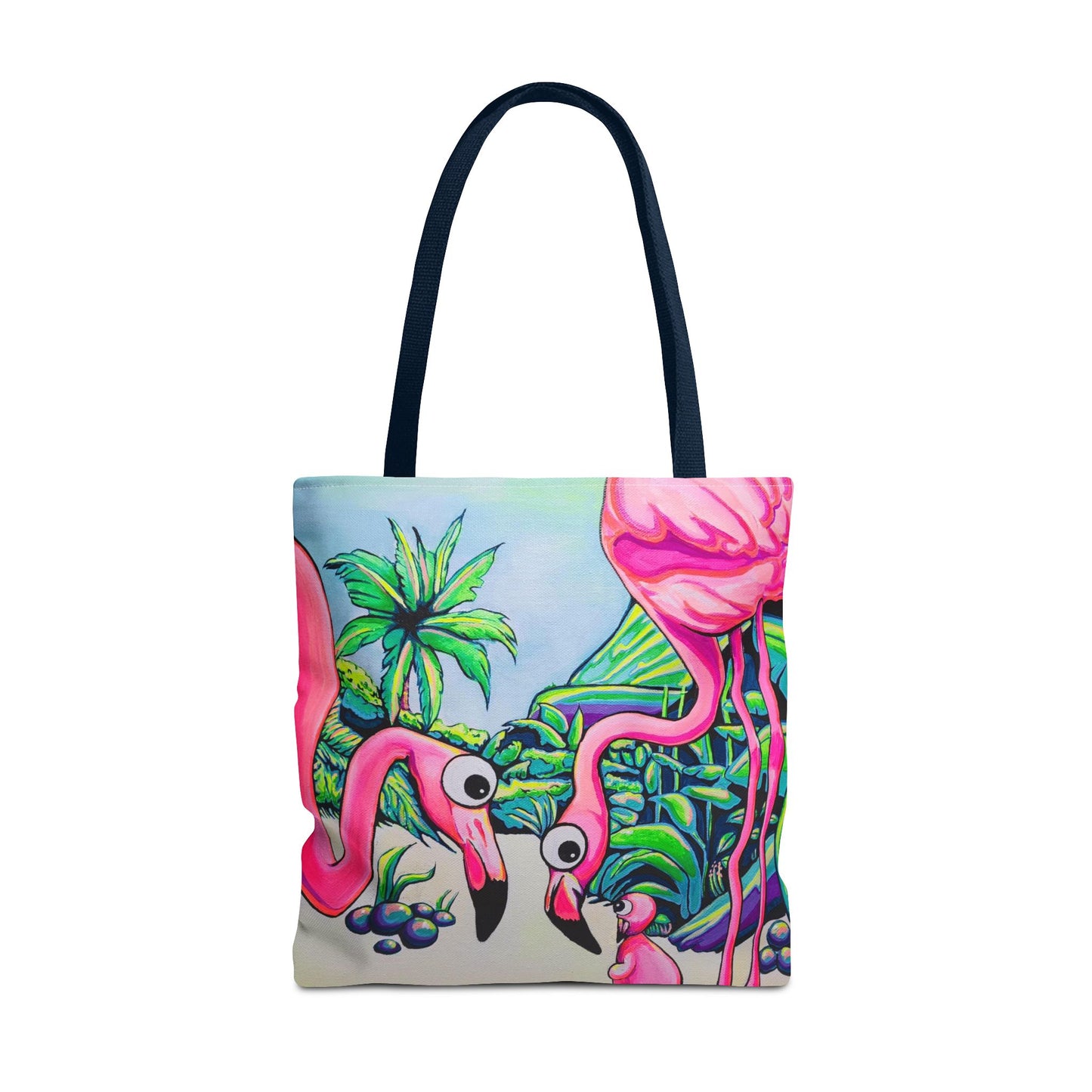 Premium Cyclops Flamingo Family Tote Bag, Original Artist Design, Reusable Shopping Tote,  Eco-Friendly