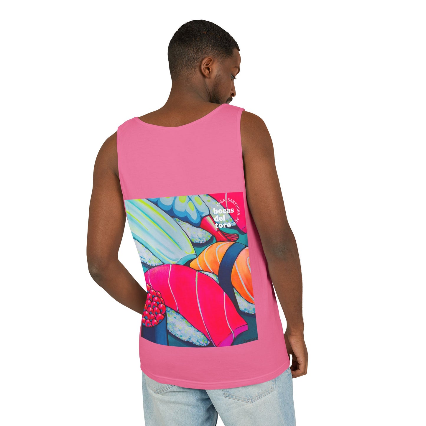 Unisex Neon Sushi Tank Top - Perfect for Summer Vibes