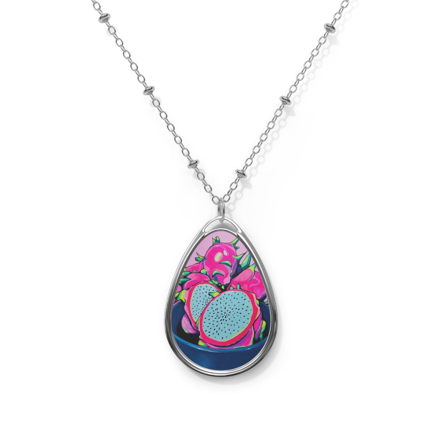 Neon Pink Dragon Fruit Necklace