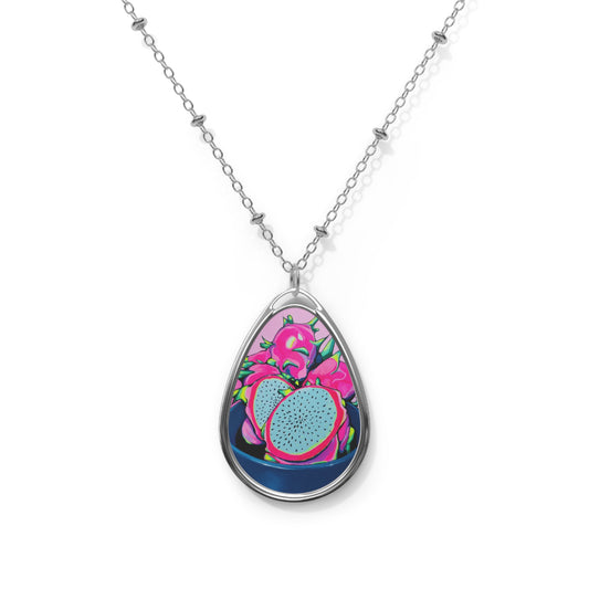 Neon Pink Dragon Fruit Necklace
