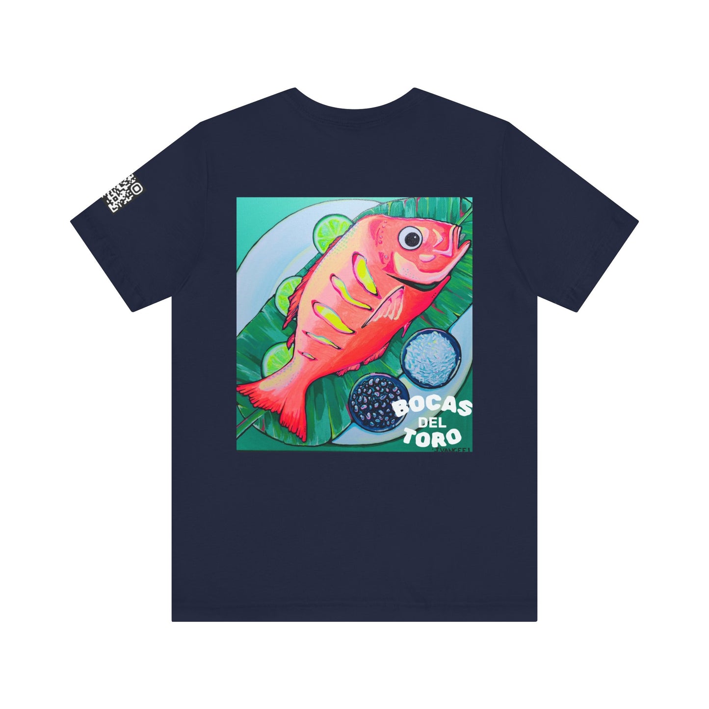T-shirt unisexe néon à motif poisson frit