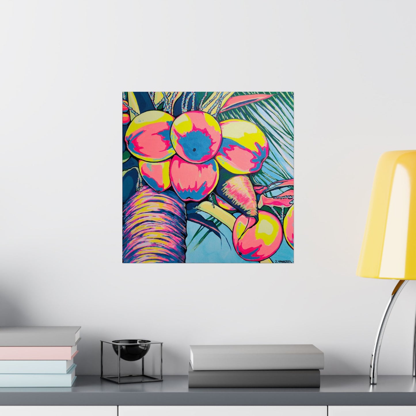 Neon Coconuts Giclée Art Poster