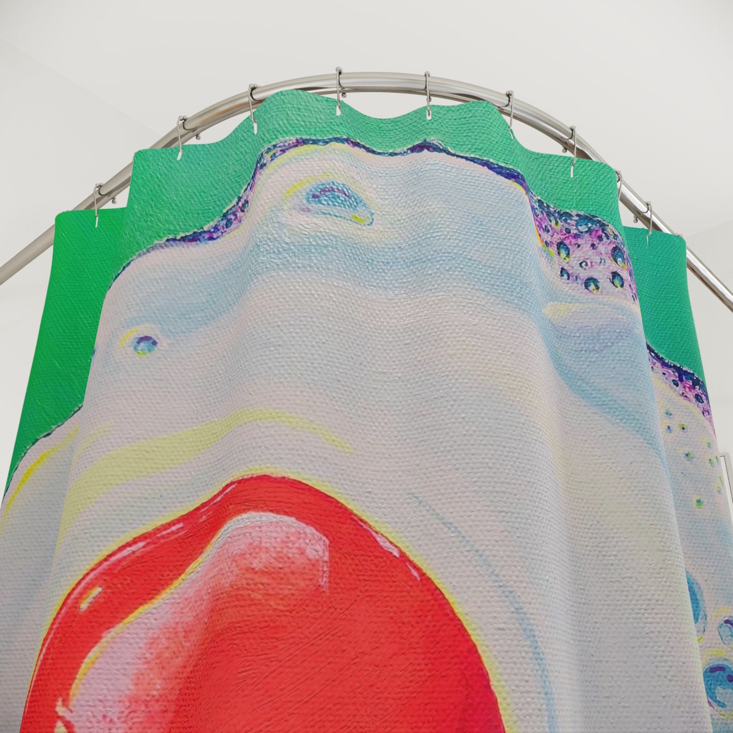 Neon Fried Egg Pop Art Shower Curtain