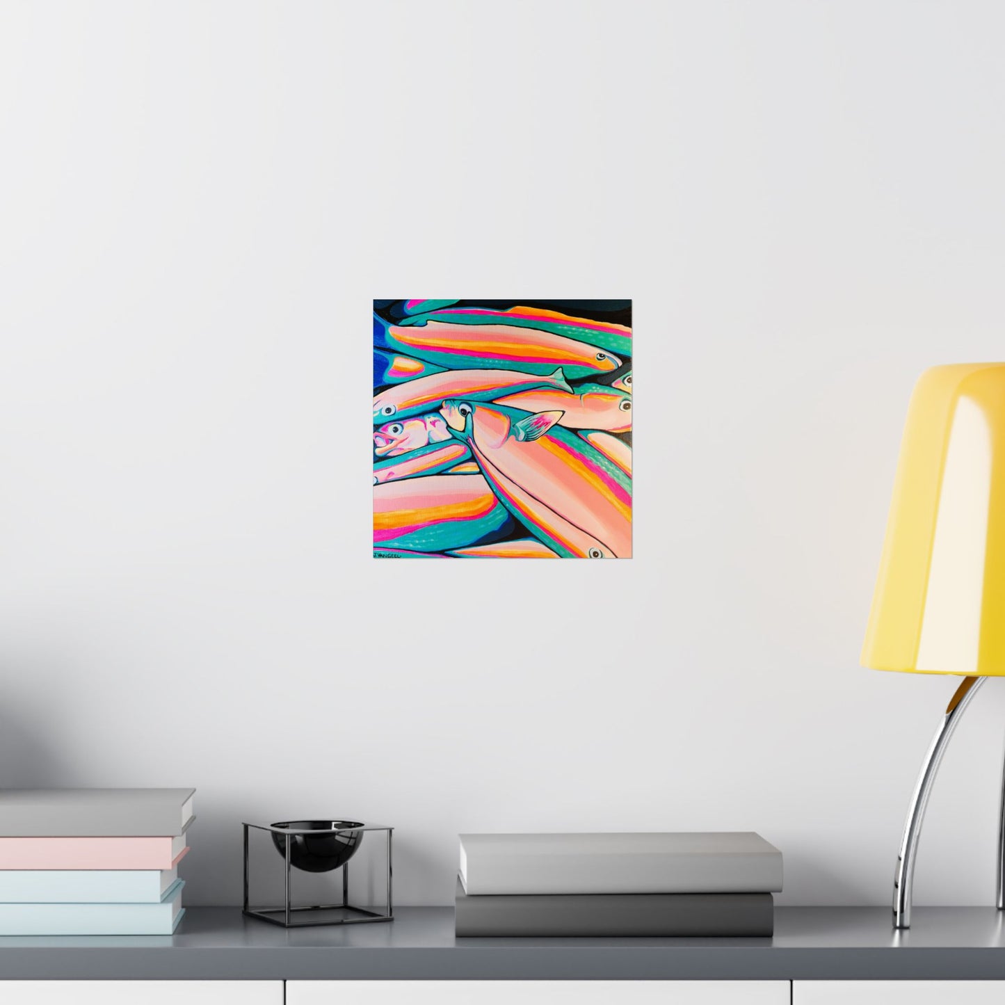Neon Fish Giclée Art Poster