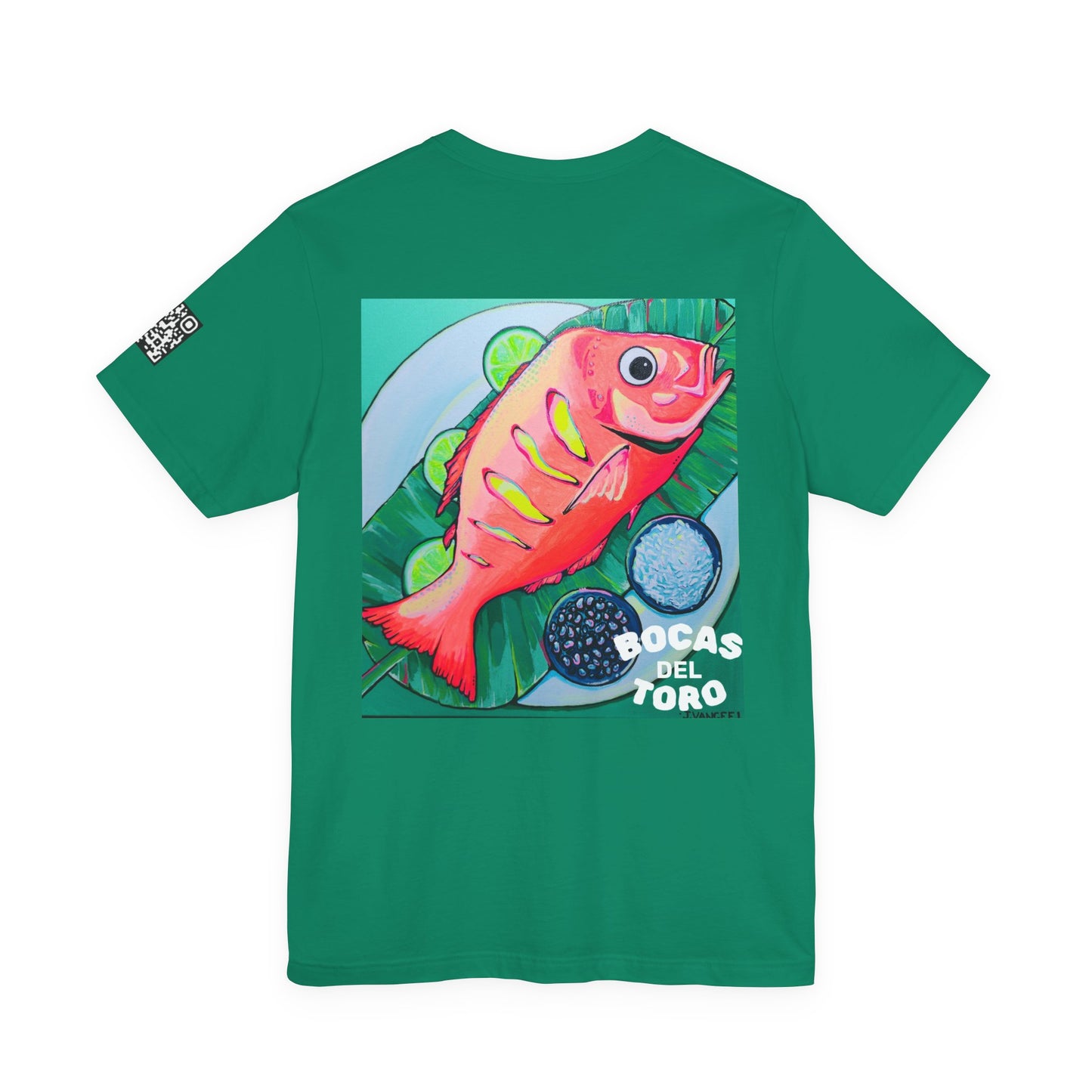 T-shirt unisexe néon à motif poisson frit
