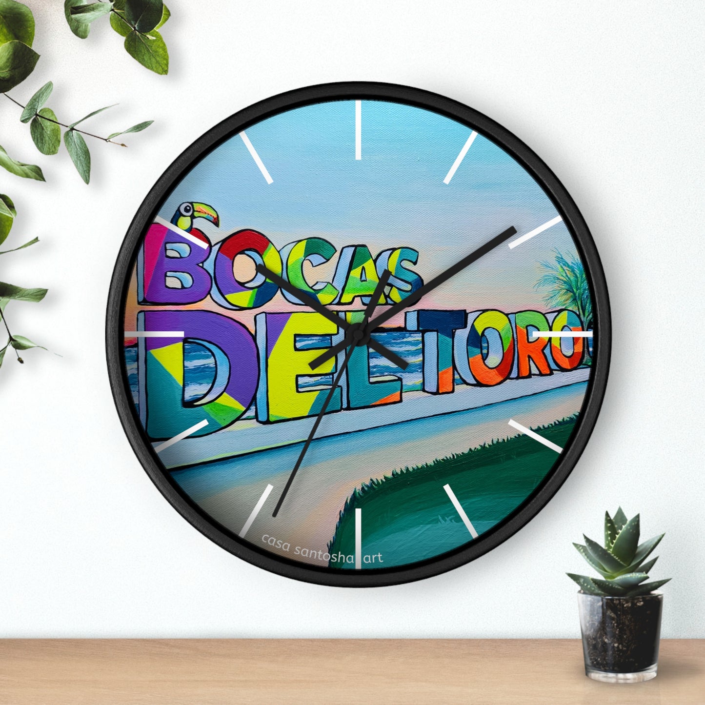 Bocas Del Toro Sign Pop Art Wall Clock