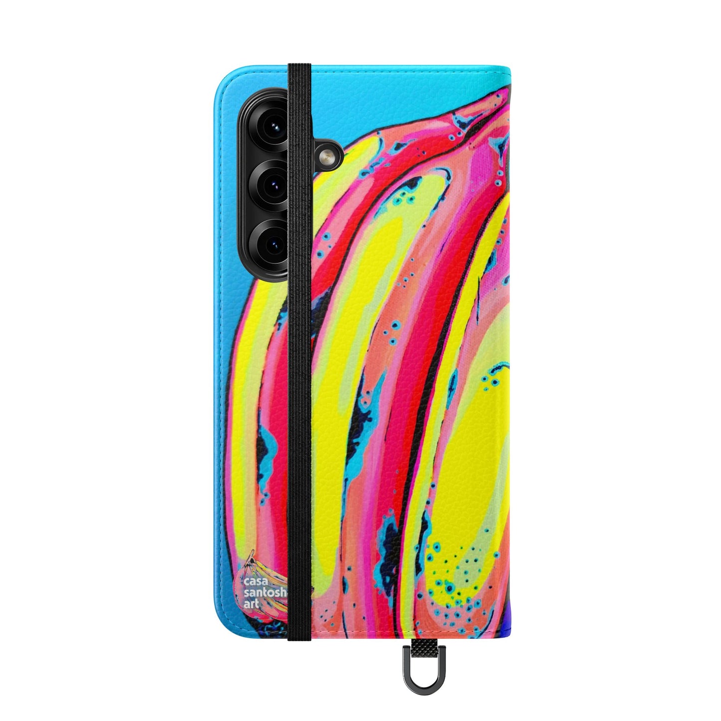 Neon Fat Bananas Flip Phone Case – Wallet Cover with Card Slots